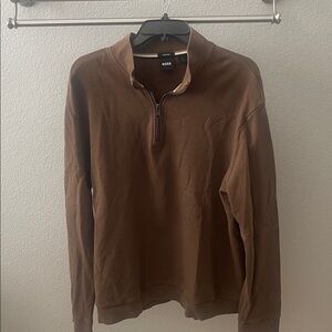 BOSS Brown Long Sleeve 3/4 Zip